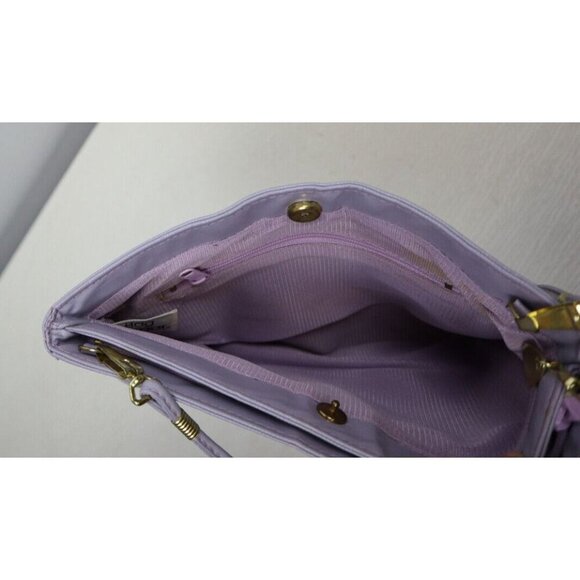 VINTAGE 80s 90s LIGHT PURPLE LAVENDER FAUX LEATHER PURSE - BAG BAZAAR - Picture 9 of 13